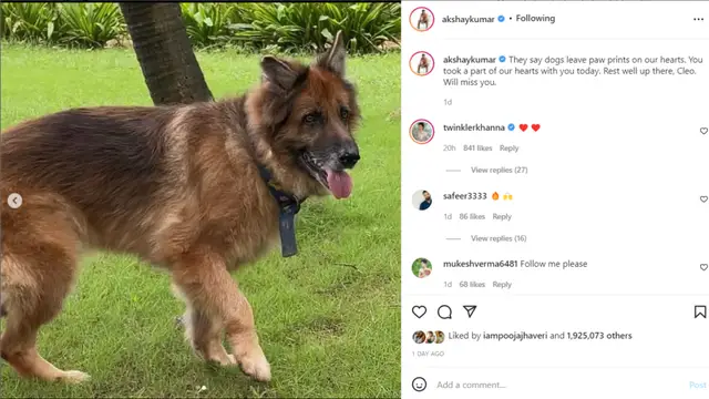 You took a part of our hearts with you’, Akshay Kumar – Twinkle Khanna grieves about the death of their pet.