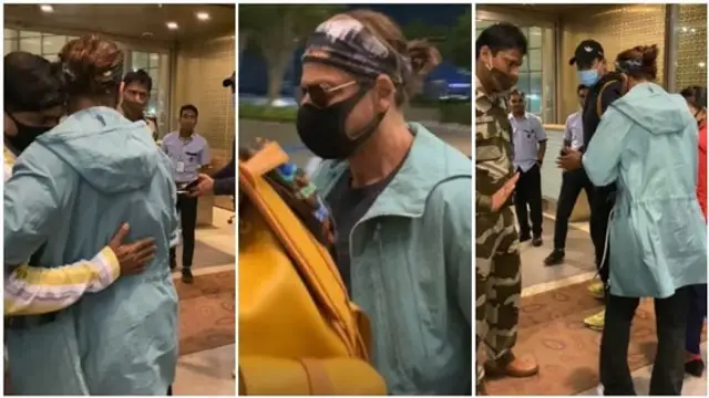 Shah Rukh Khan greets Mumbai airport security with a kind gesture as he flies out days after the ‘Pathaan’ teaser launch: