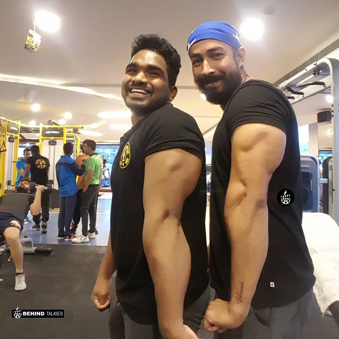 Actor Amit with his gym trainer