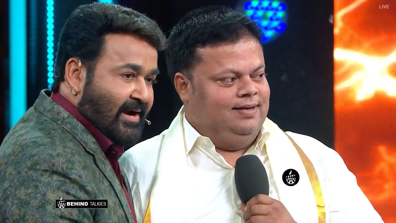 Anoop Chandran With Mohan lal in Bigg Boss
