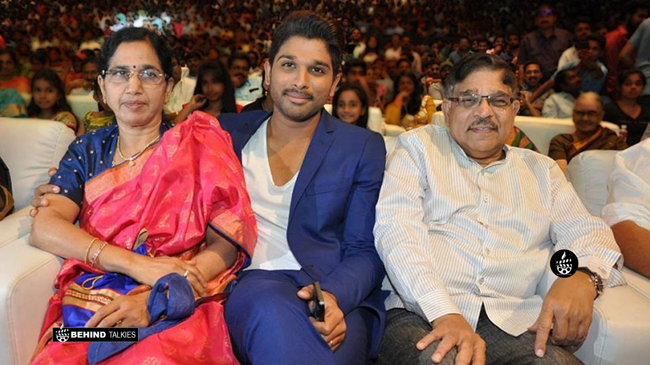 Allu Arjun with his Father and Mother