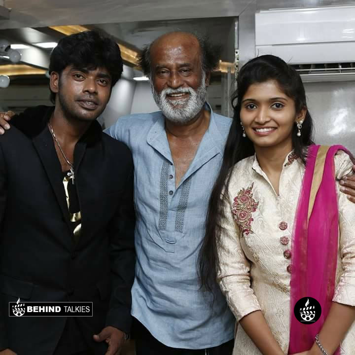 Dance master sandy and his wife with Super Star Rajinikanth